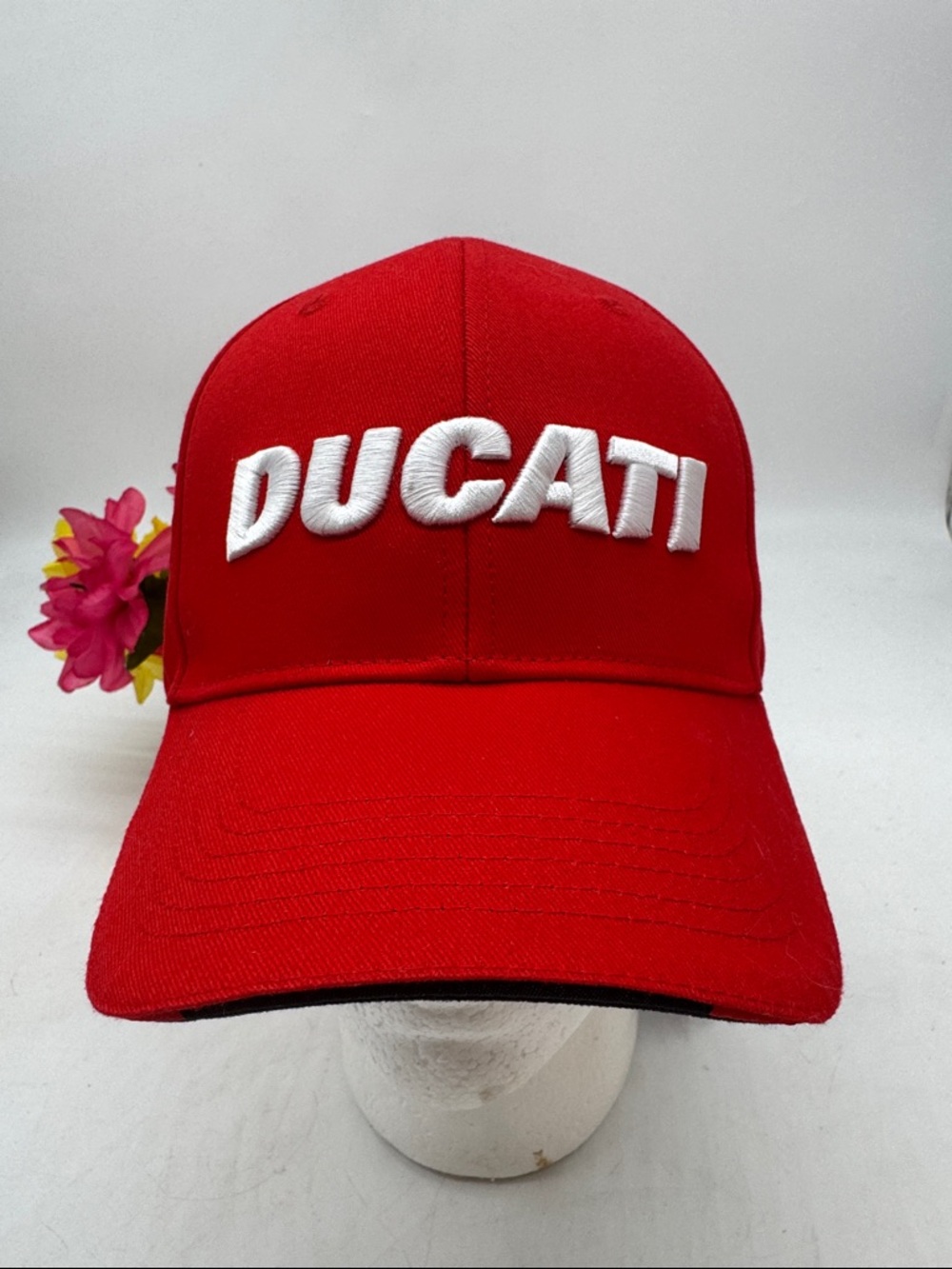 Ducati NWT Red Hat White Embroidered Logo